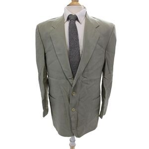 Baron's Men's Long Sleeves Collared Line Two Button Jacket Green Size 42
